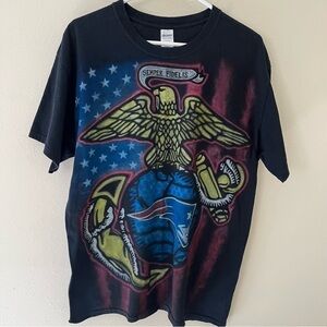 COPY - US Marines Eagle Globe Anchor X New England Patriots All Over Print T Sh…